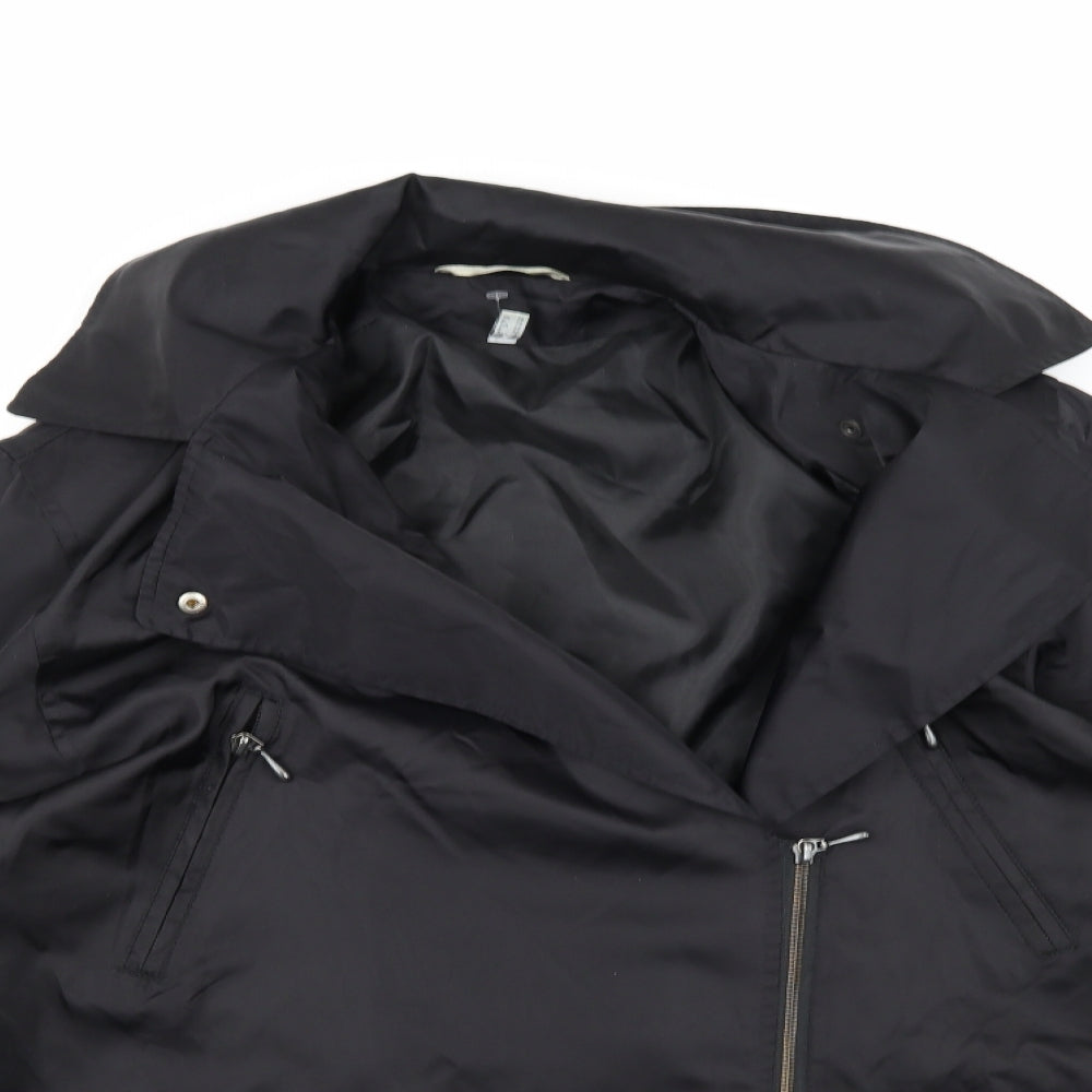 Womens UK Size 10 Preworn Black Overcoat