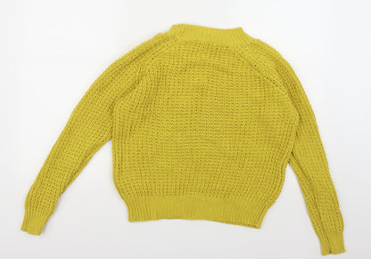 Therapy Womens Yellow  Knit Pullover Jumper Size S