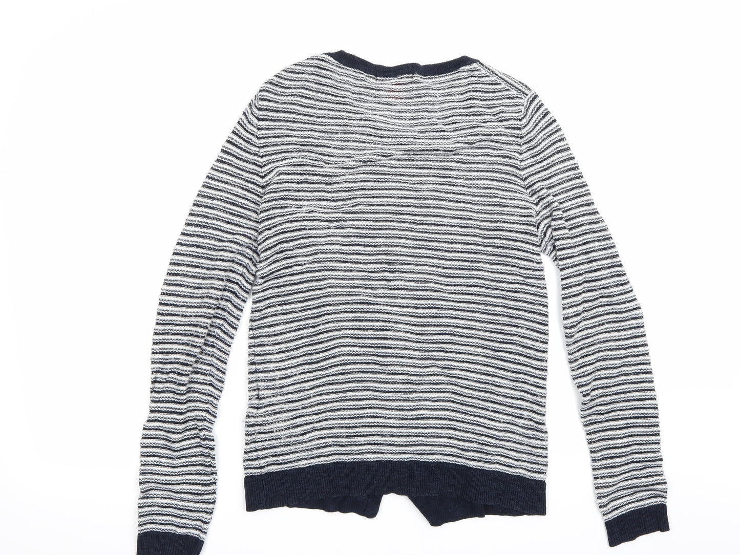 Joe Fresh Womens White Striped  Cardigan Jumper Size 12