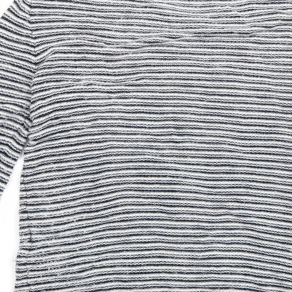 Joe Fresh Womens White Striped  Cardigan Jumper Size 12