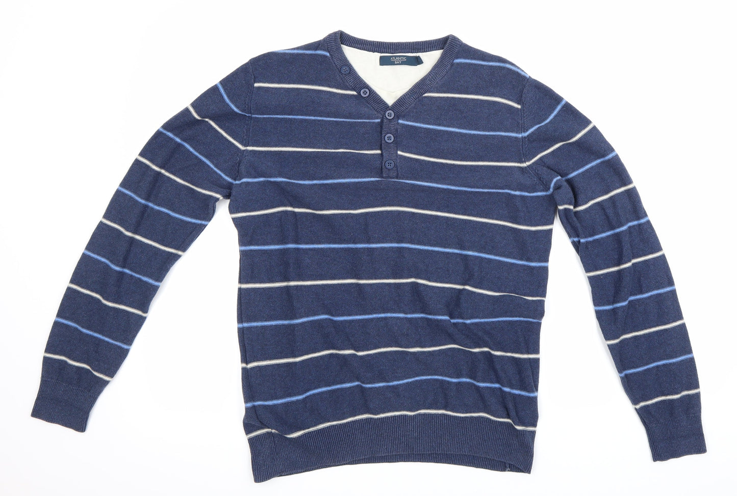 Mens UK Size S Atlantic Bay Blue Pullover Sweatshirt