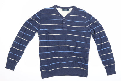 Mens UK Size S Atlantic Bay Blue Pullover Sweatshirt