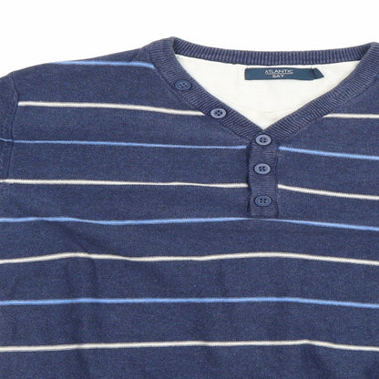 Mens UK Size S Atlantic Bay Blue Pullover Sweatshirt