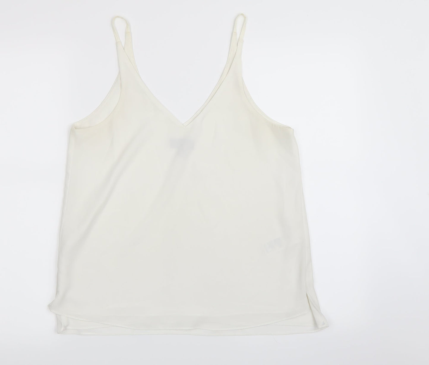 Womens UK Size 10 Topshop White Basic Tank