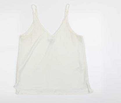 Womens UK Size 10 Topshop White Basic Tank