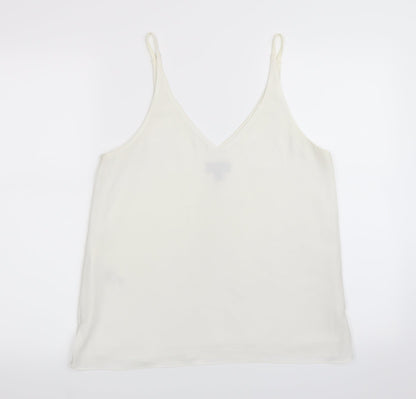 Womens UK Size 10 Topshop White Basic Tank