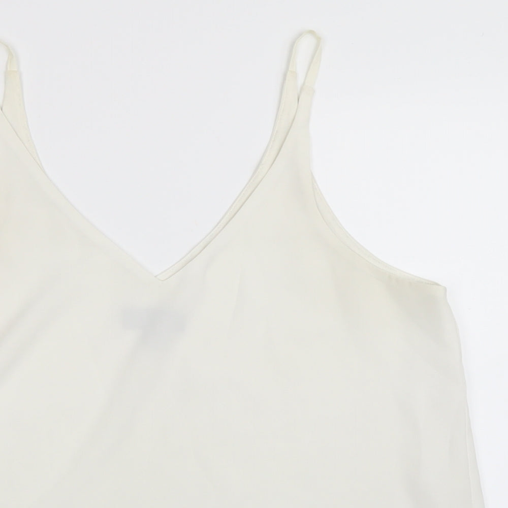 Womens UK Size 10 Topshop White Basic Tank