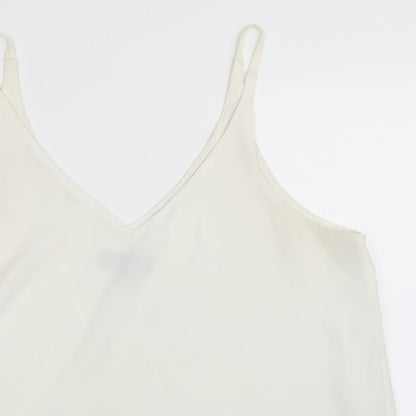 Womens UK Size 10 Topshop White Basic Tank