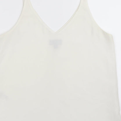 Womens UK Size 10 Topshop White Basic Tank