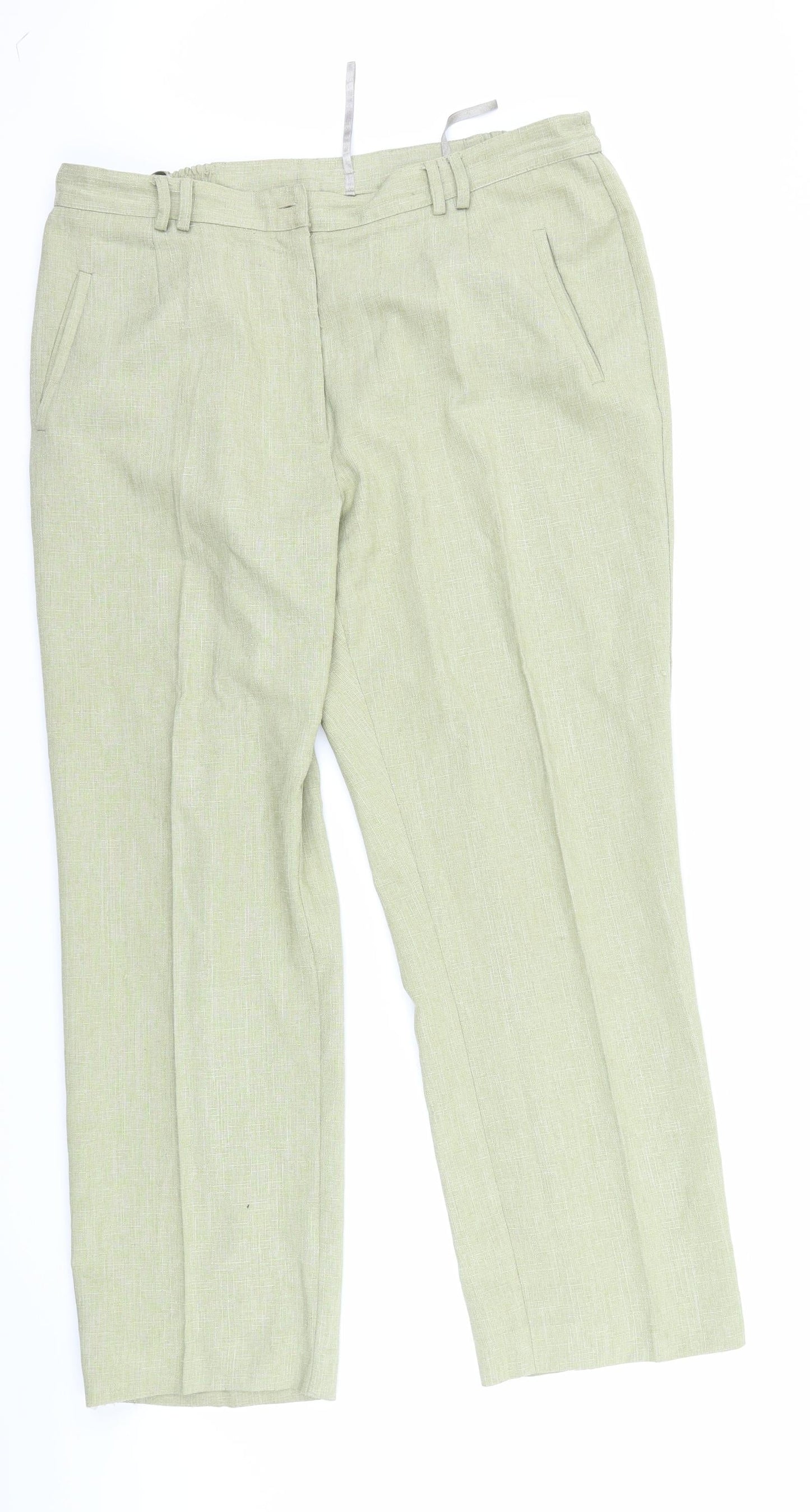 Womens UK Size 20 Preworn Regular Fit  Green Trousers
