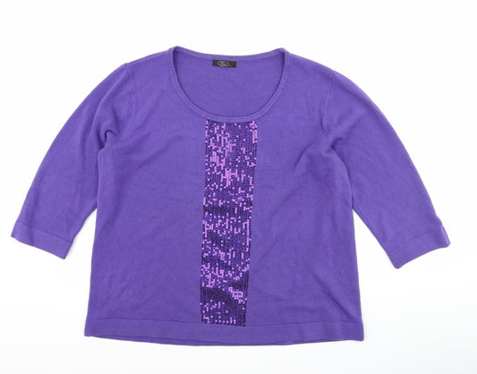 bm Collection Womens Purple   Pullover Jumper Size L