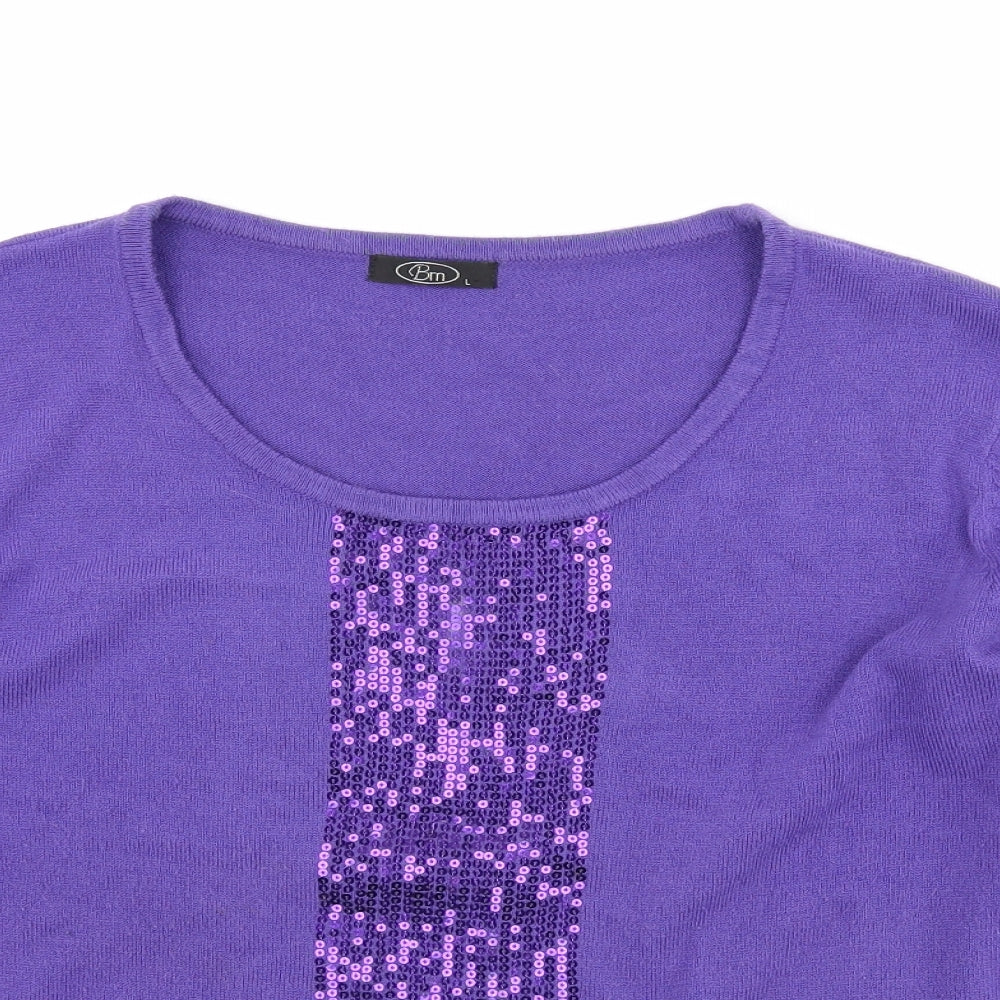 bm Collection Womens Purple   Pullover Jumper Size L