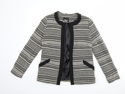 Fracomina Womens Black Geometric  Jacket  Size S