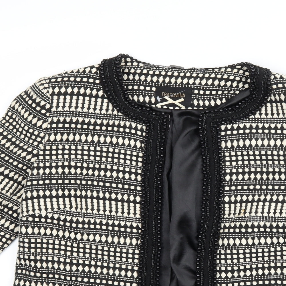 Fracomina Womens Black Geometric  Jacket  Size S