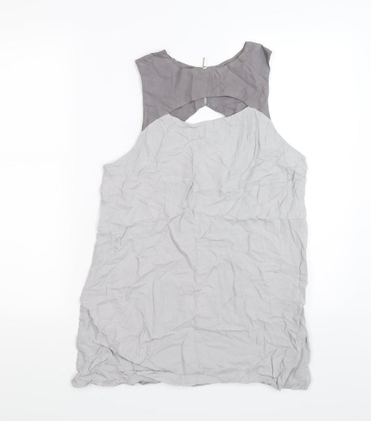 Womens UK Size S Cooperative Grey Basic T-Shirt