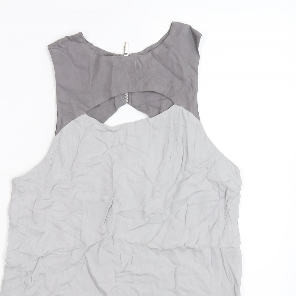 Womens UK Size S Cooperative Grey Basic T-Shirt