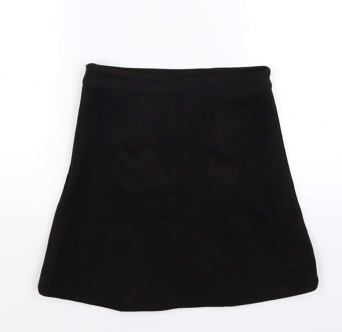 a collection Womens Black  Velour Pleated Skirt Size S