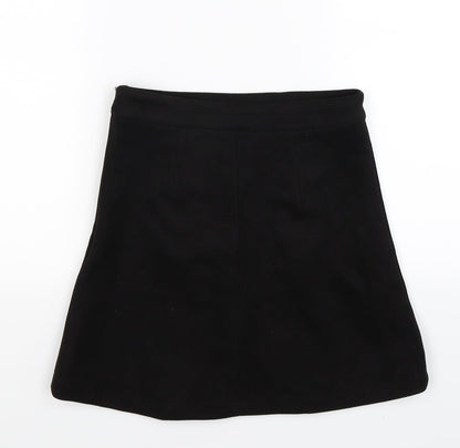 a collection Womens Black  Velour Pleated Skirt Size S