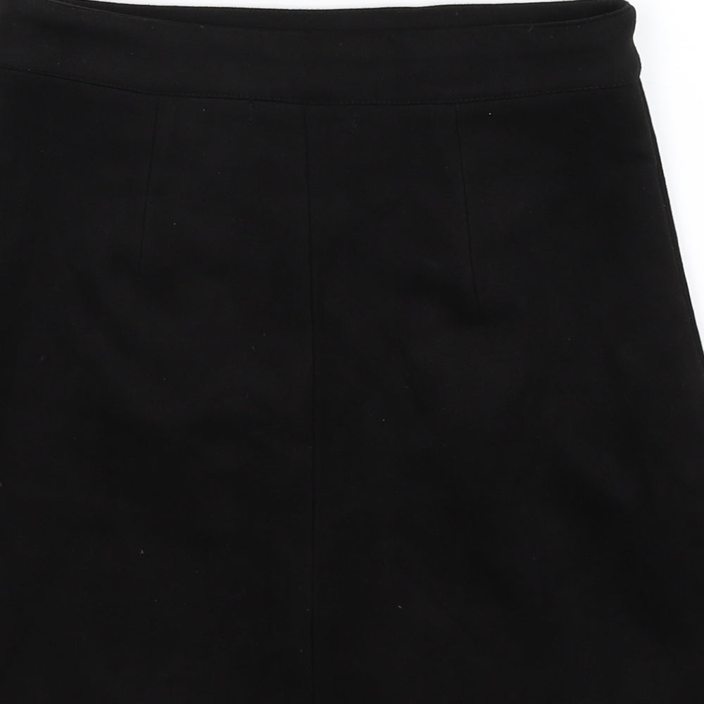 a collection Womens Black  Velour Pleated Skirt Size S