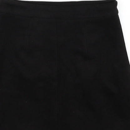 a collection Womens Black  Velour Pleated Skirt Size S