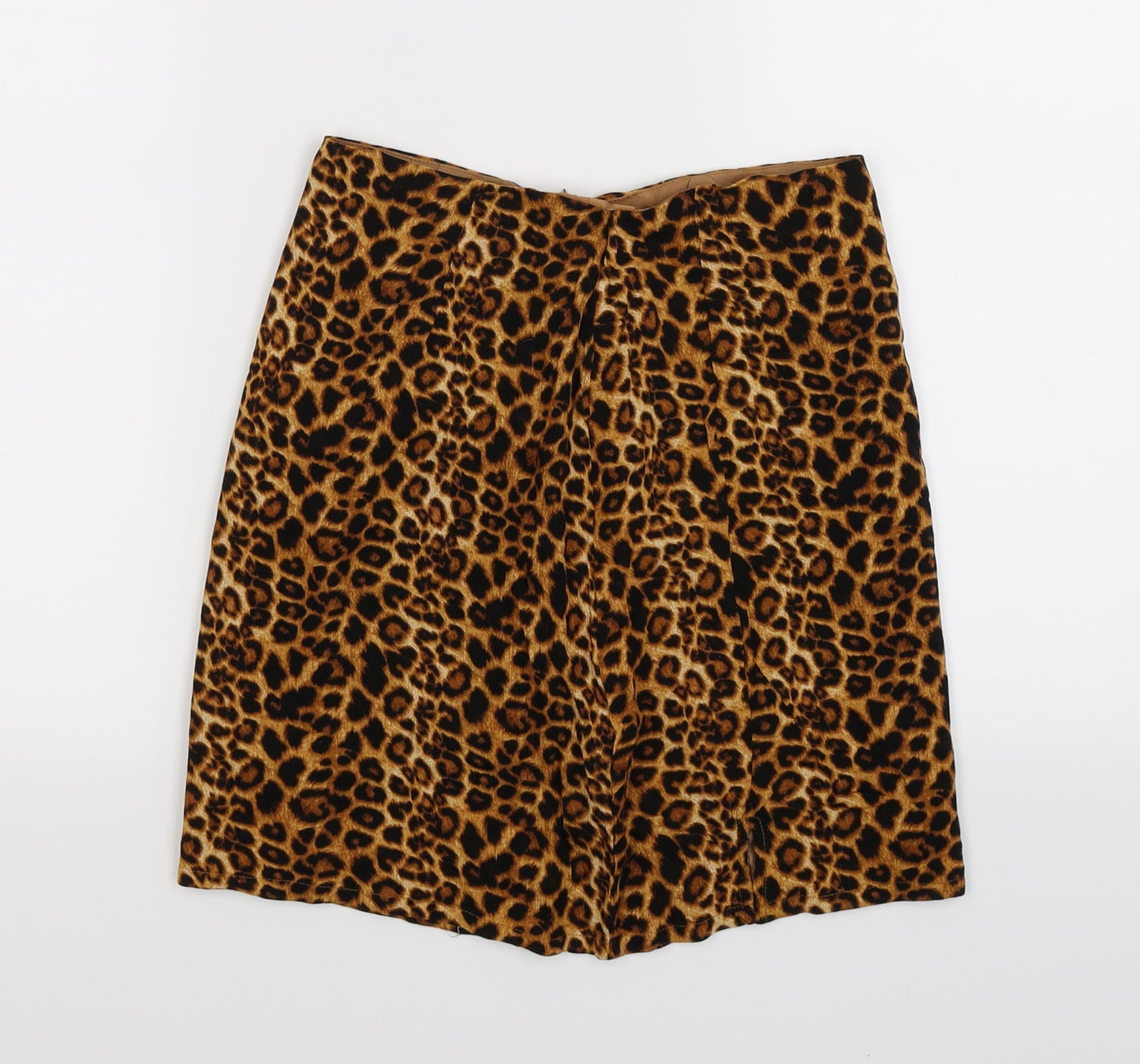 daisy strees Womens Brown Animal Print  Pleated Skirt Size 6