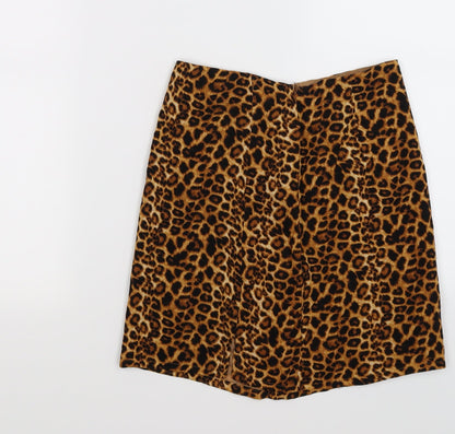 daisy strees Womens Brown Animal Print  Pleated Skirt Size 6