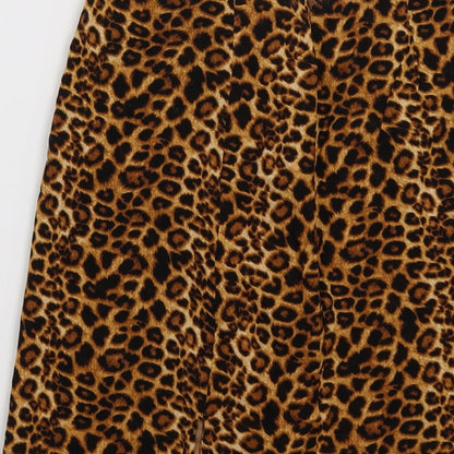 daisy strees Womens Brown Animal Print  Pleated Skirt Size 6