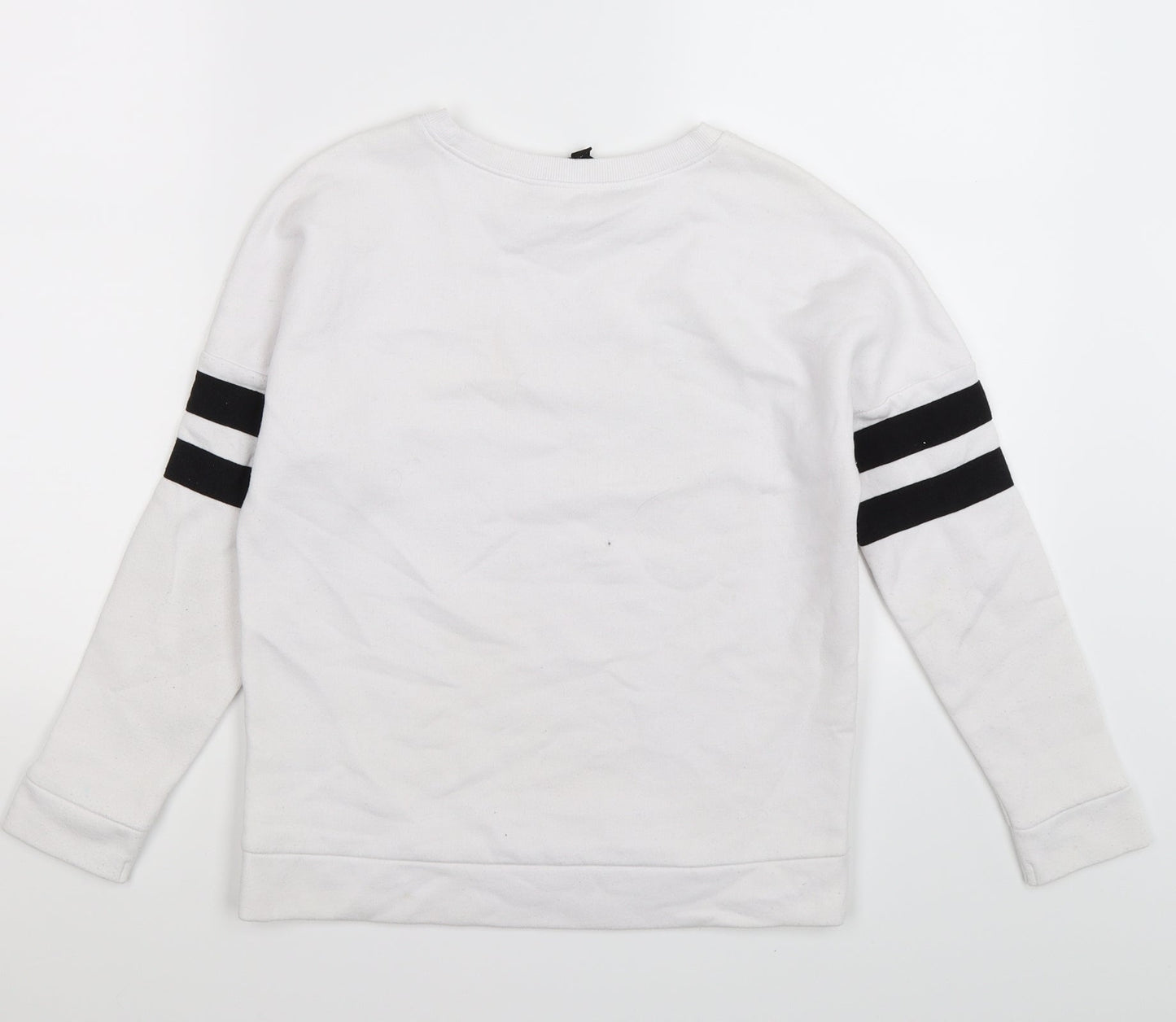 New Look Girls White Striped Jersey Pullover Sweatshirt Size 10-11 Years  - SOUTH COLORADO