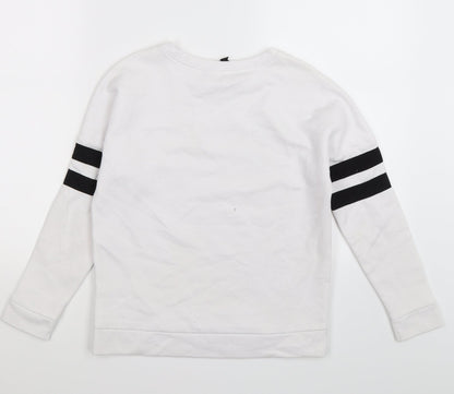 New Look Girls White Striped Jersey Pullover Sweatshirt Size 10-11 Years  - SOUTH COLORADO