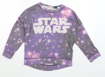 NEXT Girls Purple   Pullover Sweatshirt Size 9 Years  - STAR WARS