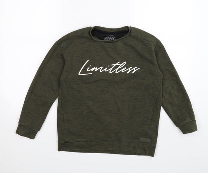 Primark Boys Green  Jersey Pullover Sweatshirt Size 10-11 Years  - LIMITLESS