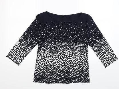 Ann Taylor Womens Blue Polka Dot  Basic Blouse Size S