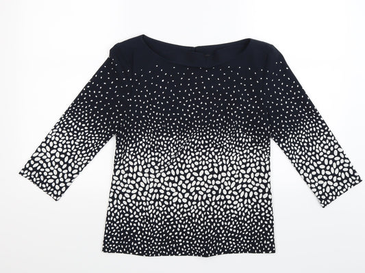 Ann Taylor Womens Blue Polka Dot  Basic Blouse Size S