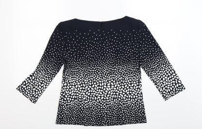 Ann Taylor Womens Blue Polka Dot  Basic Blouse Size S