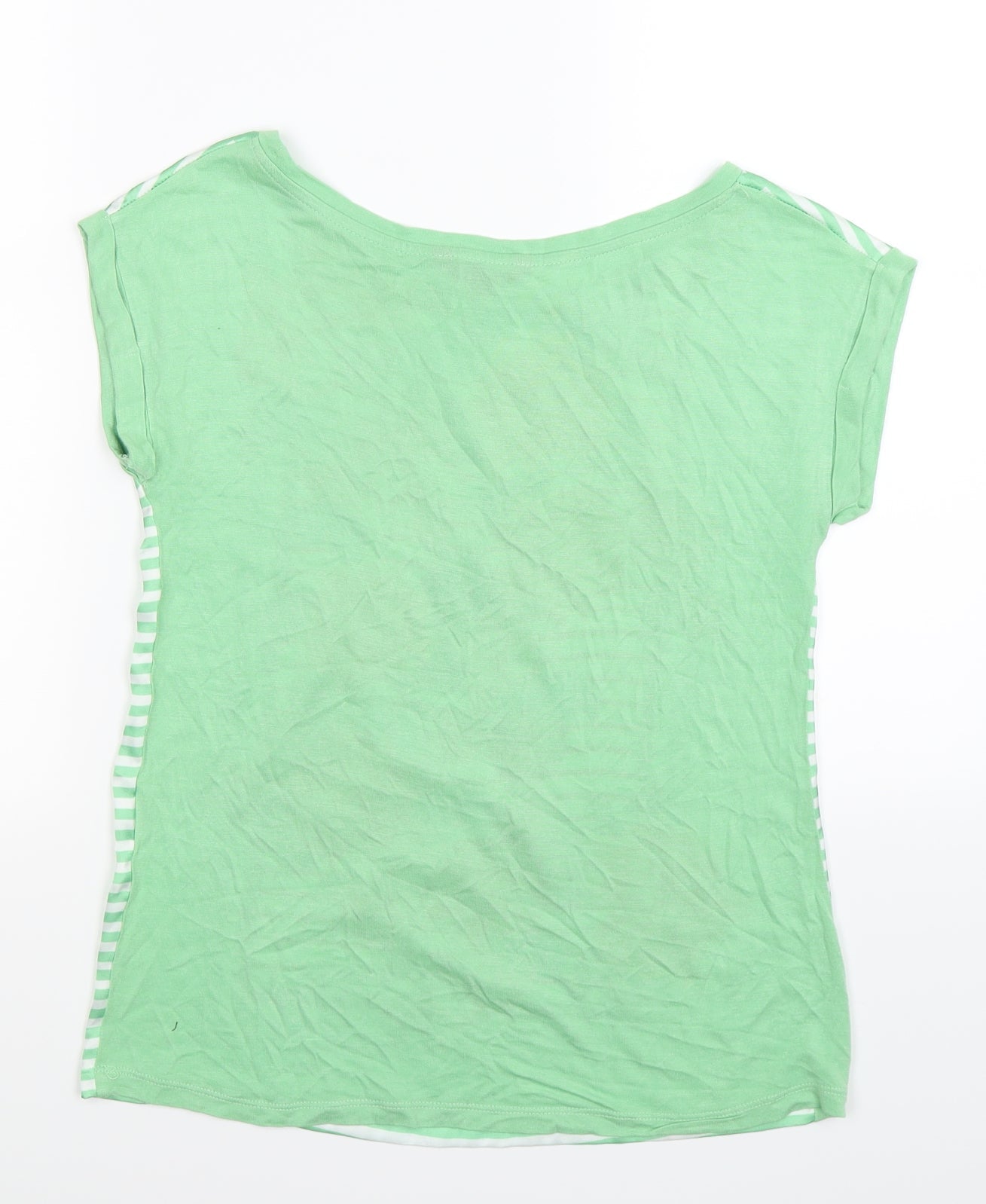 Cortefiel Womens Green Floral Satin Tunic T-Shirt Size XS