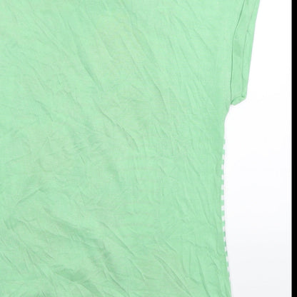 Cortefiel Womens Green Floral Satin Tunic T-Shirt Size XS