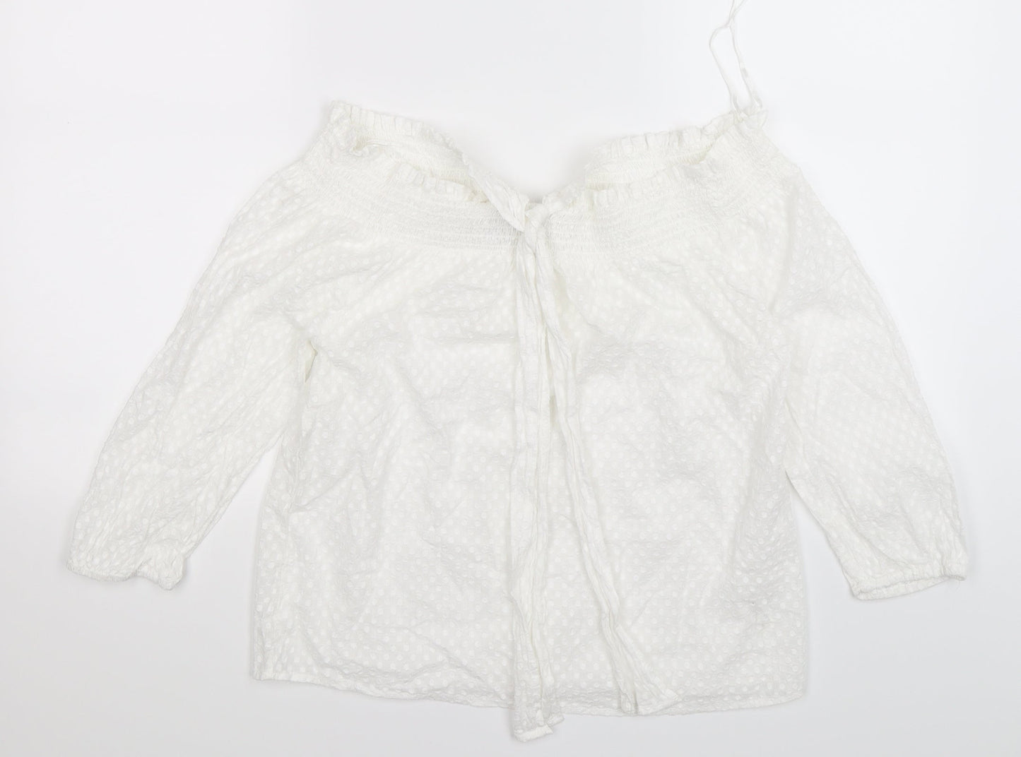 Primark Womens White Polka Dot  Tunic T-Shirt Size 12