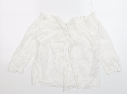 Primark Womens White Polka Dot  Tunic T-Shirt Size 12