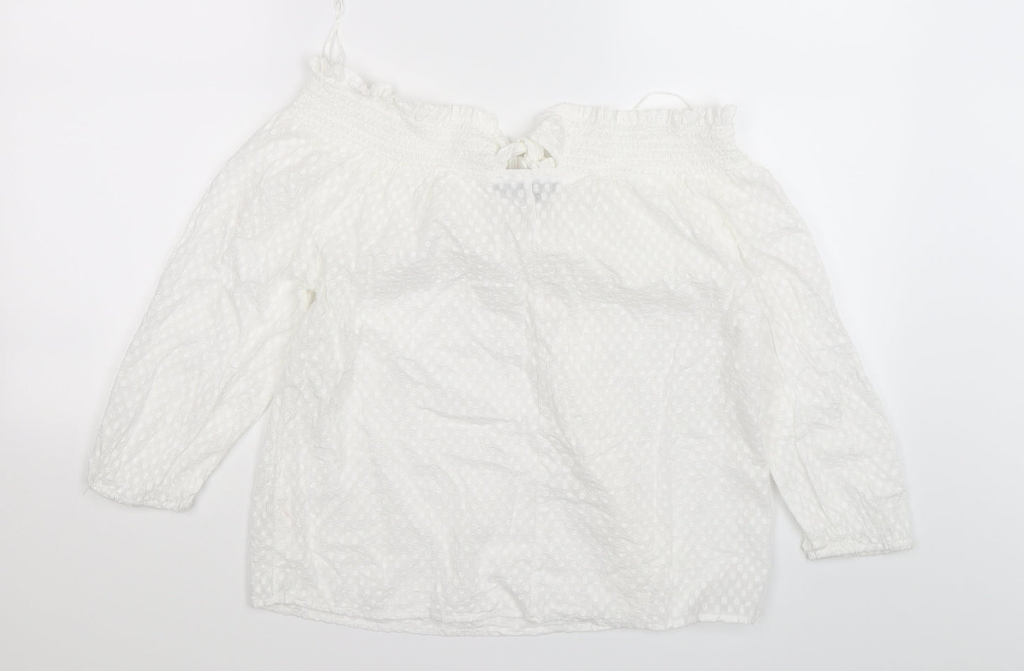 Primark Womens White Polka Dot  Tunic T-Shirt Size 12