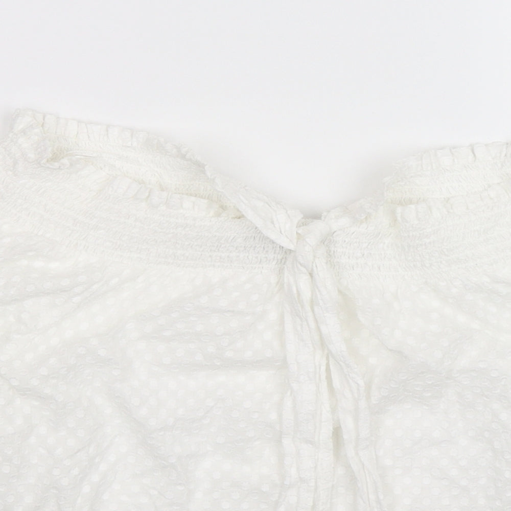 Primark Womens White Polka Dot  Tunic T-Shirt Size 12