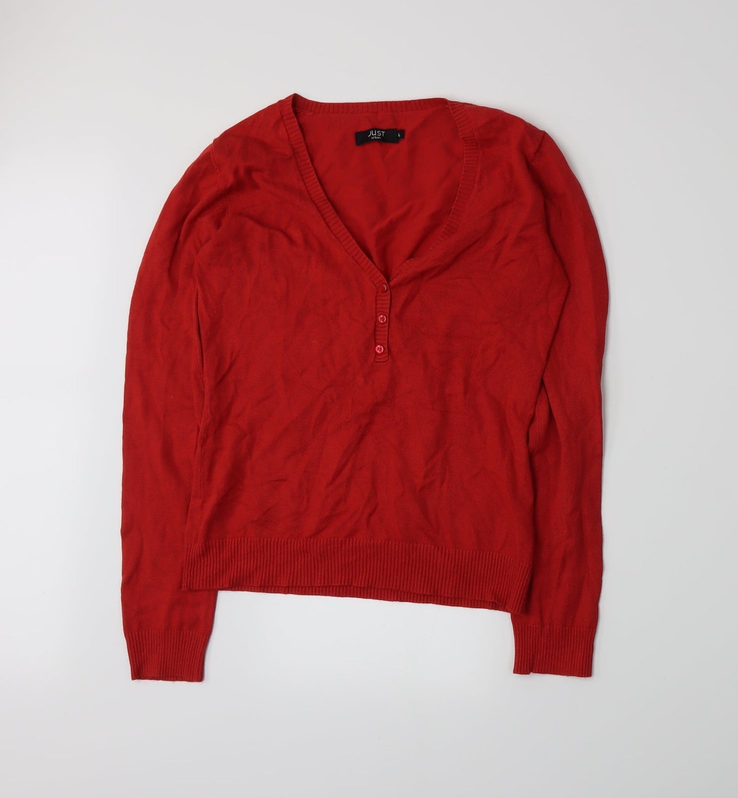 Lust Womens Red   Cardigan Jumper Size L