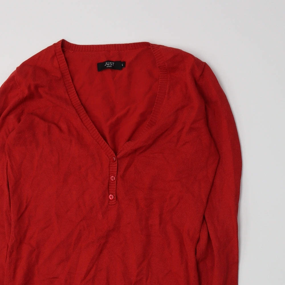 Lust Womens Red   Cardigan Jumper Size L
