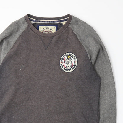 Mens UK Size S Brave Soul Grey Pullover Sweatshirt