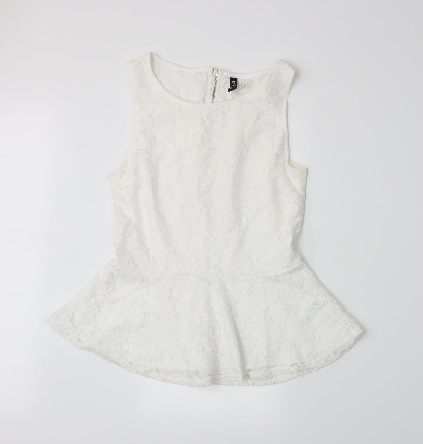 Womens UK Size M Divided by H&M White Basic Tank