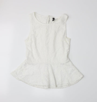 Womens UK Size M Divided by H&M White Basic Tank