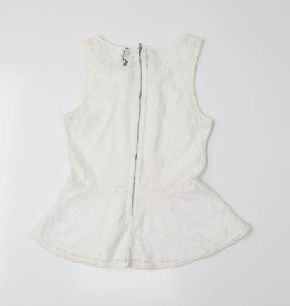 Womens UK Size M Divided by H&M White Basic Tank