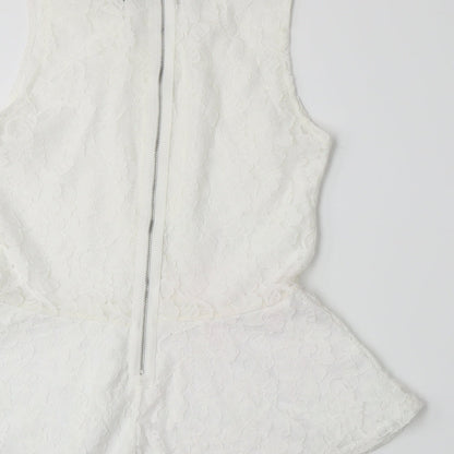 Womens UK Size M Divided by H&M White Basic Tank