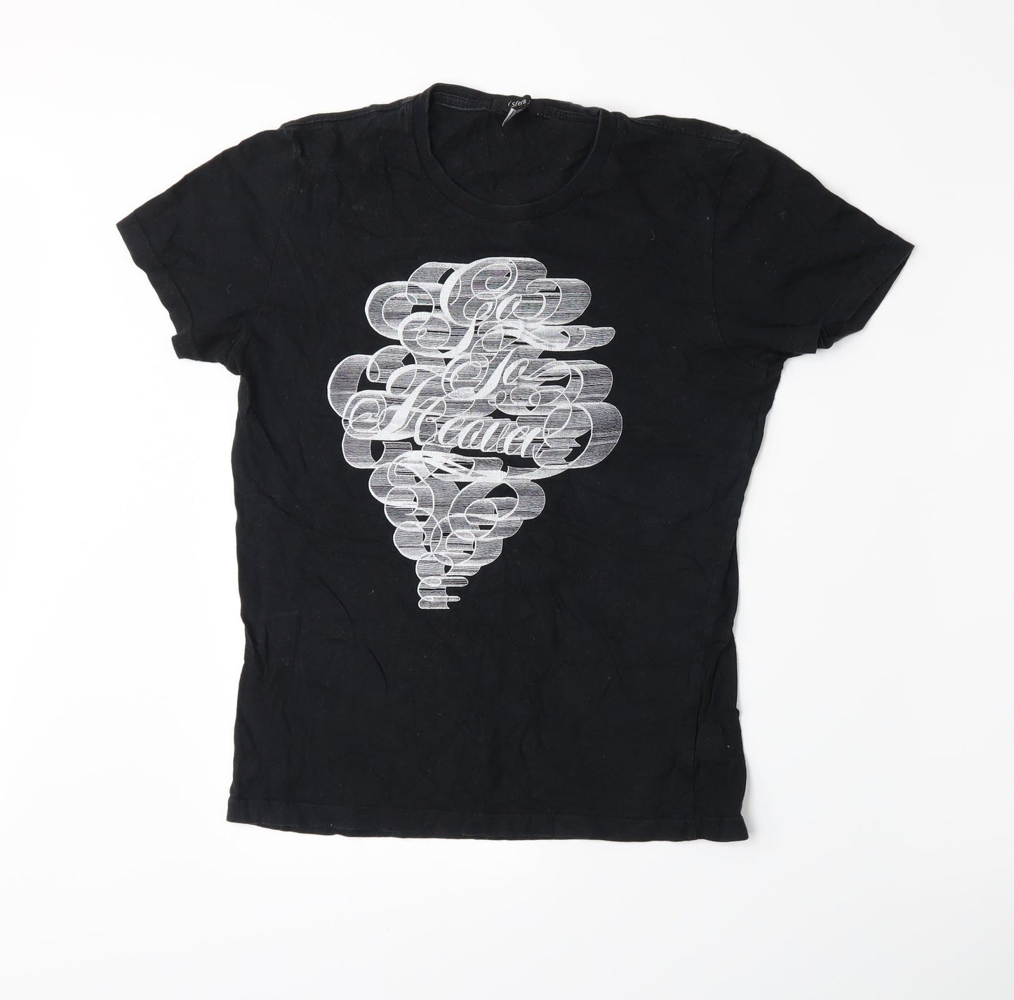 Womens UK Size S Sfera Black Basic T-Shirt