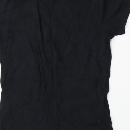 Womens UK Size S Sfera Black Basic T-Shirt
