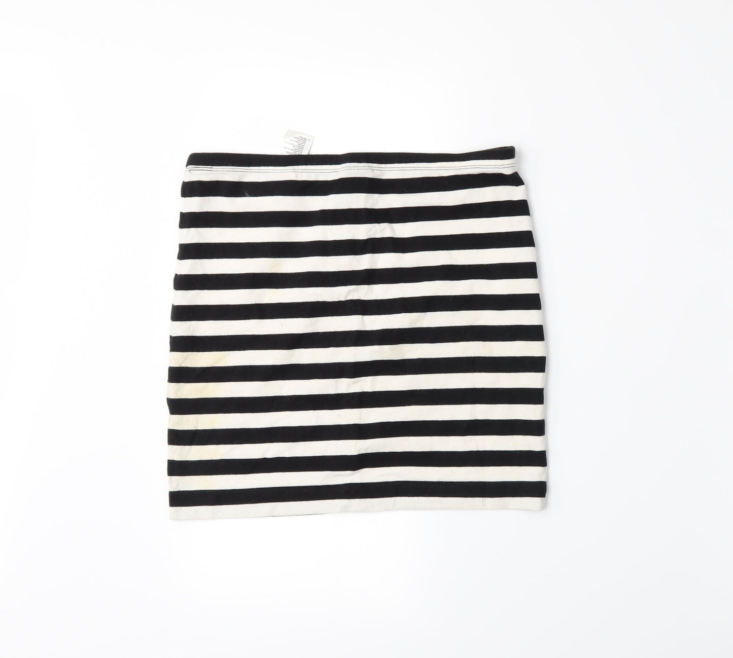 H&M Womens Black Striped  A-Line Skirt Size S